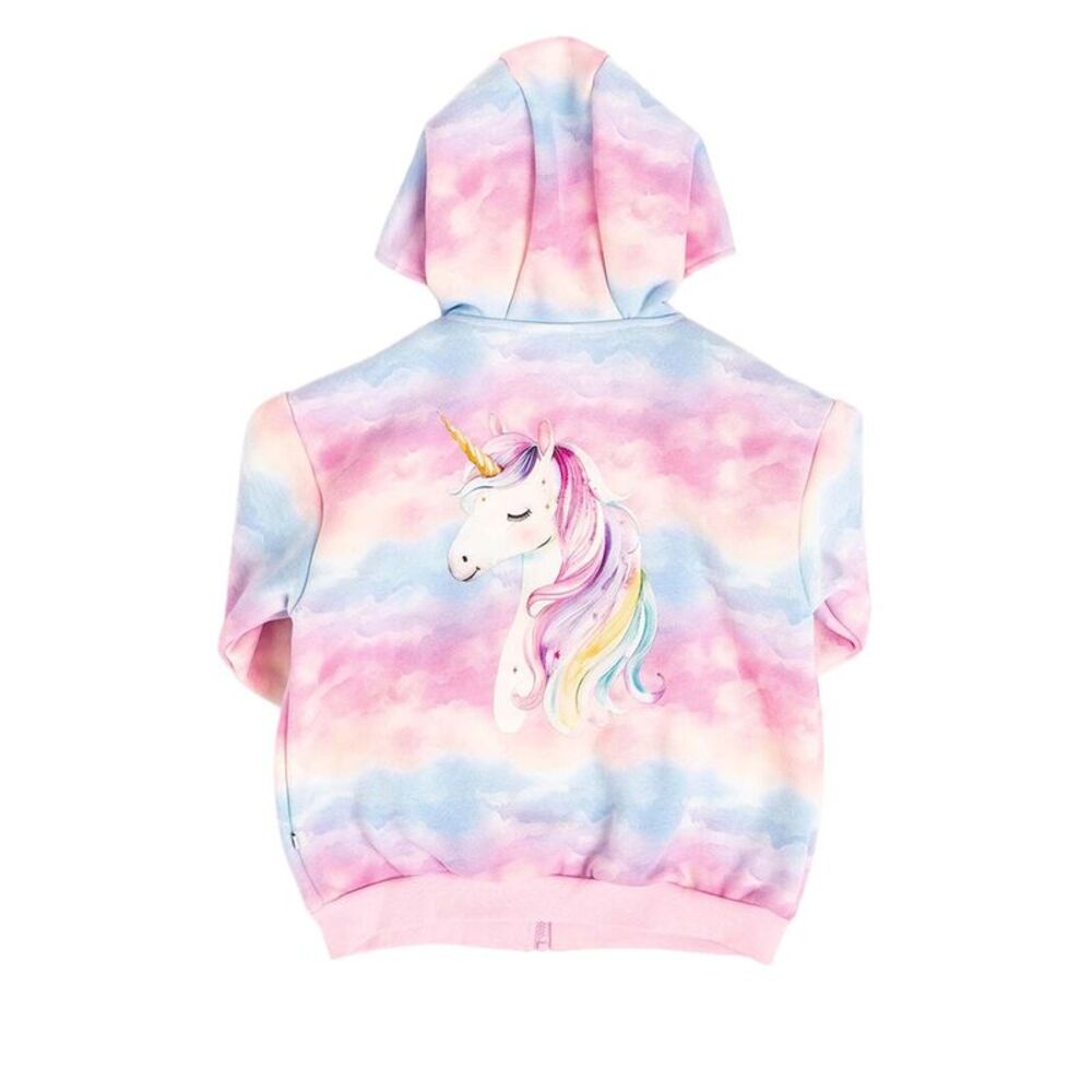 Bums & Roses Girls  Head In The Pastels Zip-Up Heavyweight Hoodie, Multicolor